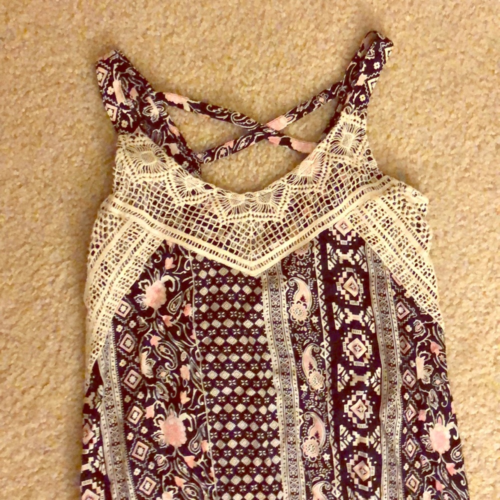 Floor length spaghetti strap dress